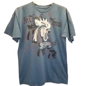 Southern Thread Men's Size Medium Shirt Top Short Sleeve Tee Blue